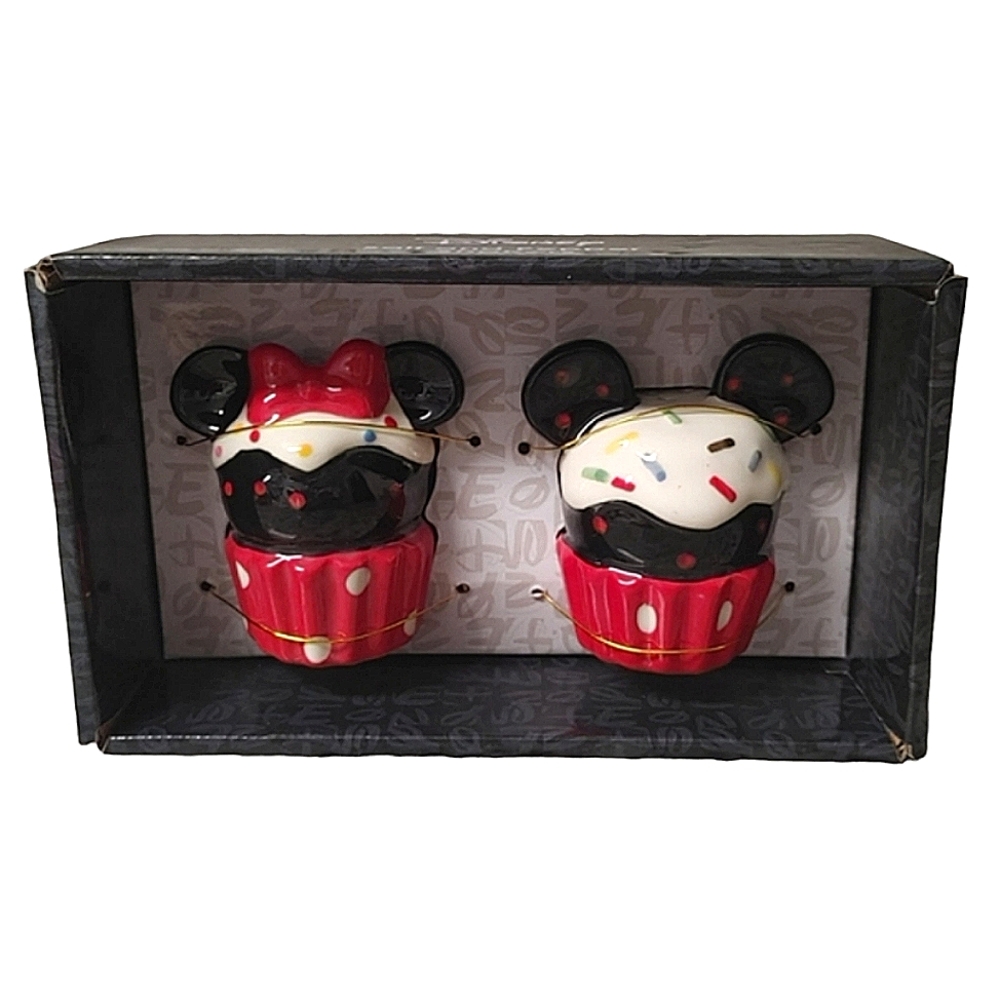 Disney Mickey and Minnie Mouse Cupcake Salt and Pepper Shakers